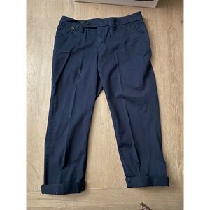 Style & Co Womens 6P Navy Blue Chino Capri Pants Cuffed Straight Leg Petite 6